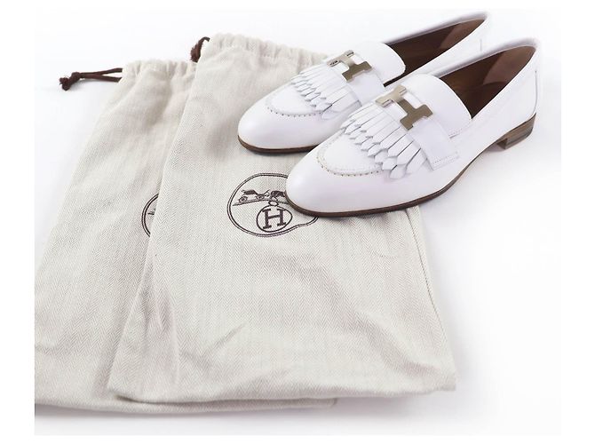 Mocasines Hermès Paris Royale35.5 de piel Blanco - vista 2