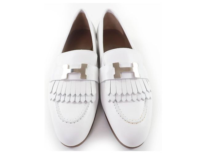Mocasines Hermès Paris Royale35.5 de piel Blanco - vista 4