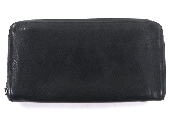 CHROME HEARTS Leather Long Wallet Black Silvery - view 2