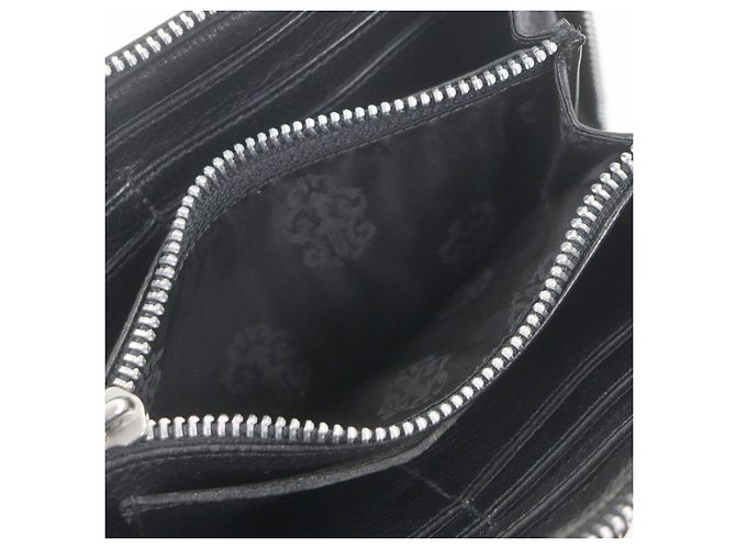 CHROME HEARTS Leather Long Wallet Black Silvery - view 7