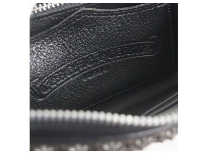 CHROME HEARTS Leather Long Wallet Black Silvery - view 8
