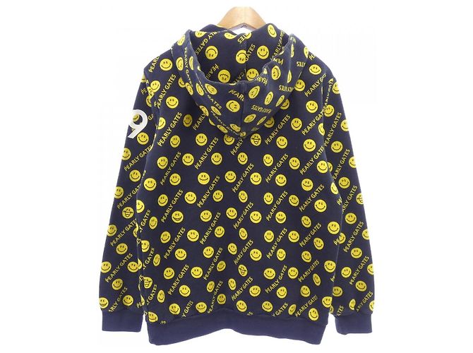 Autre Marque Sudadera con capucha PEARLY GATES azul marino y amarilla Amarillo - vista 2