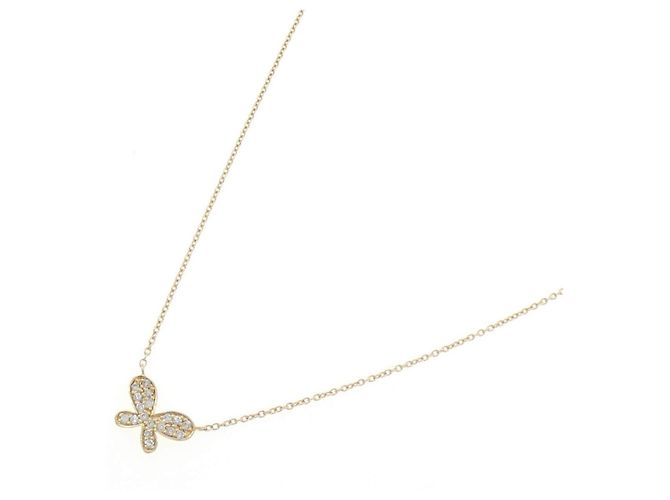 Autre Marque Au750 Schmetterlings-Diamantcollier Golden - Ansicht 2