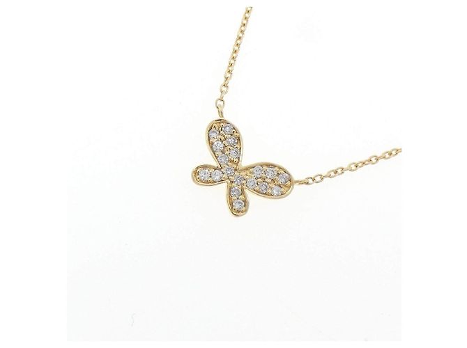 Autre Marque Au750 Schmetterlings-Diamantcollier Golden - Ansicht 3