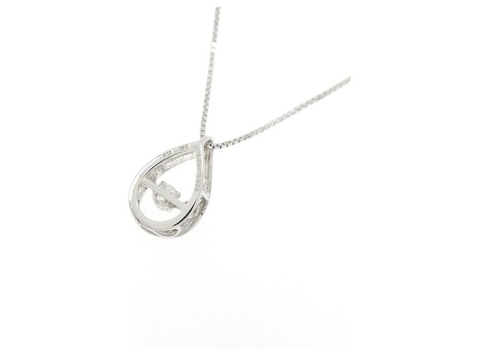 Autre Marque Collar de oro blanco K10 y diamantes Plata - vista 4