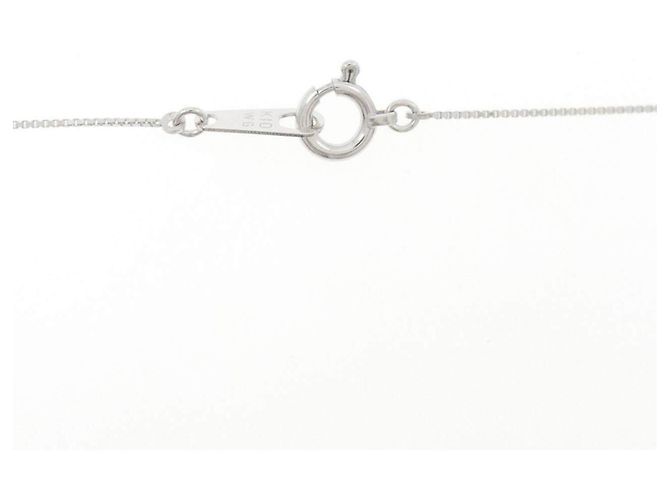 Autre Marque K10 Weißgold Kreuz Halskette mit Diamanten Silber - Ansicht 5