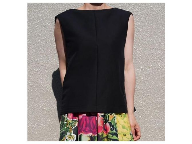 Top sem mangas cocoon Marni em COTTON CADY Preto - vista 3