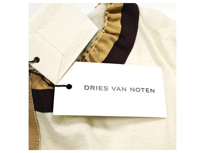 Camiseta de algodón Dries Van Noten HAPPY TAPE Beige Crudo - vista 4