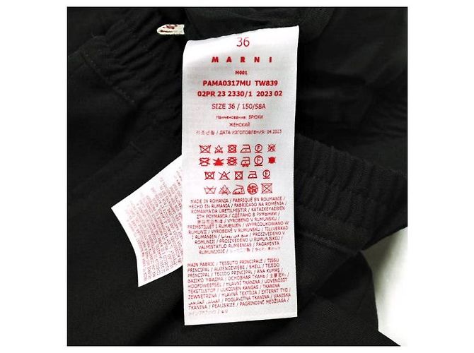 Pantalones Marni de lana tropical Negro - vista 11