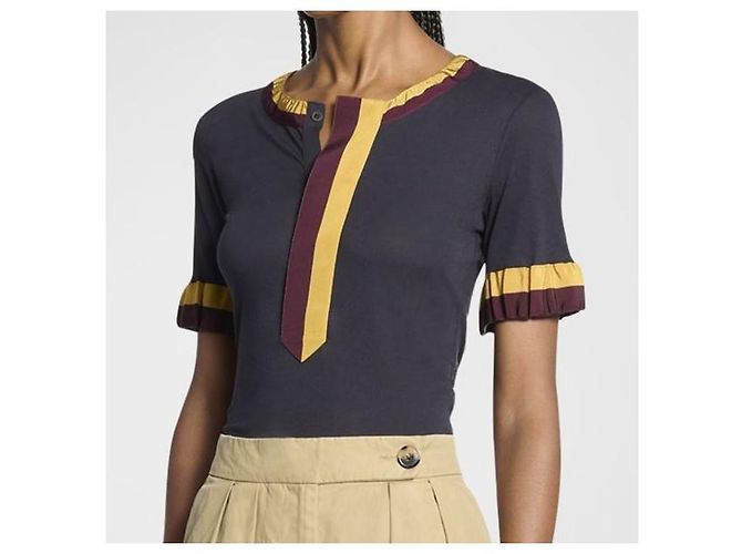 Camiseta de algodón Dries Van Noten HAPPY TAPE Azul Azul marino - vista 3