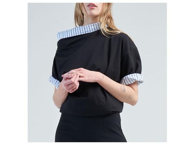 Dries Van Noten HENESSA 8603 Camiseta de algodón Negro - vista 3