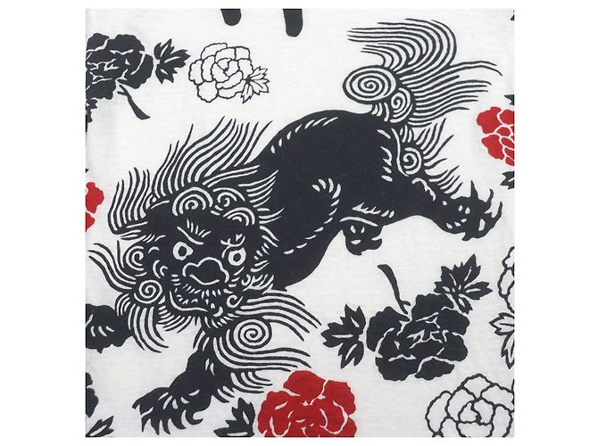 Camiseta de lino Gucci con estampado japonés Shisa Blanco - vista 4