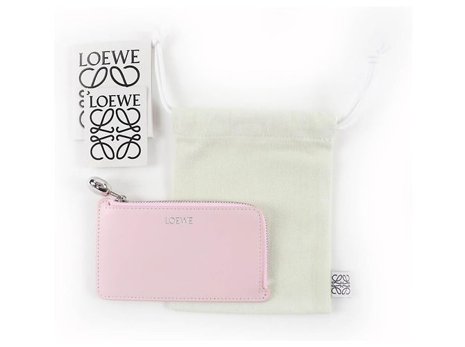 Portacarte e monete Loewe in nappa di vitello lucida Rosa - vista 2