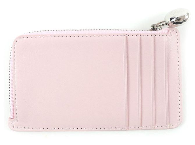 Portacarte e monete Loewe in nappa di vitello lucida Rosa - vista 3