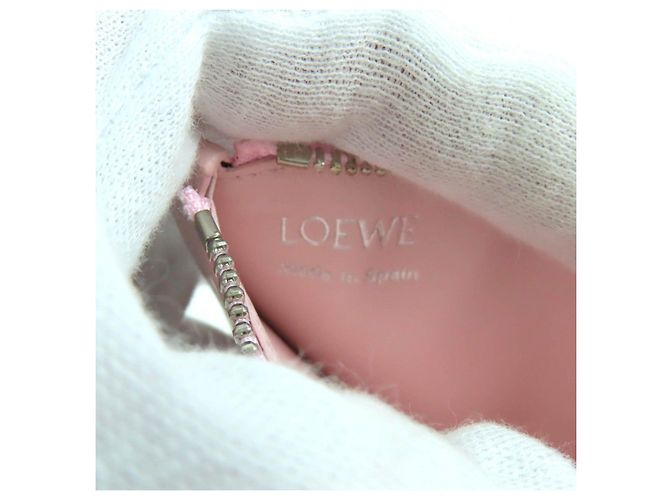 Portacarte e monete Loewe in nappa di vitello lucida Rosa - vista 8