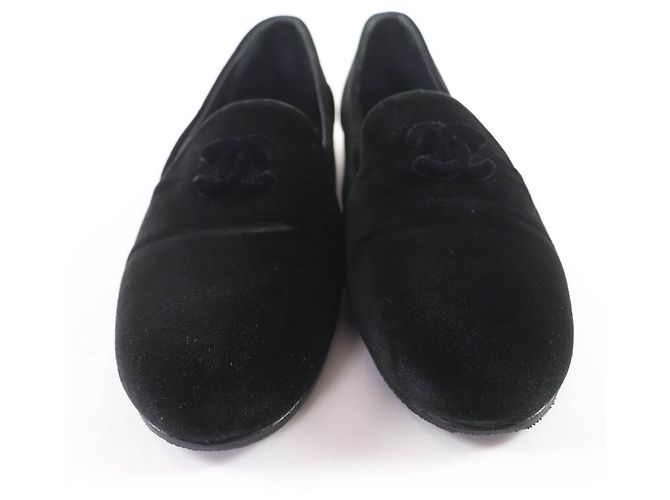 Mocassins en velours CHANEL COCO Mark Noir - vue 3