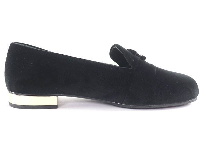 Mocassins en velours CHANEL COCO Mark Noir - vue 5