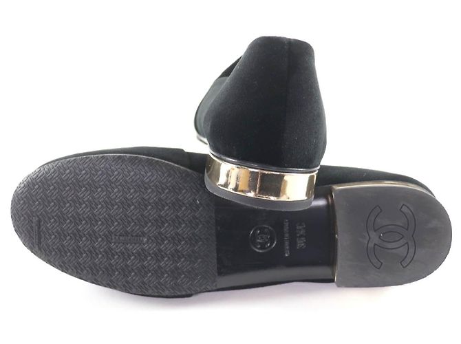 Mocassins en velours CHANEL COCO Mark Noir - vue 6