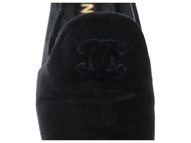 Mocassins en velours CHANEL COCO Mark Noir - vue 8