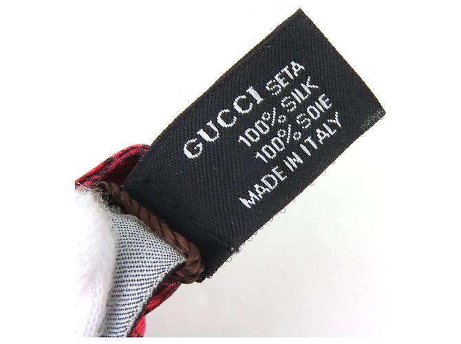 Gucci Butterfly Seiden-Accessoires 4-teiliges Set Braun Schwarz Rot - Ansicht 14