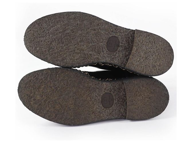 Botas curtas de couro CHANEL COCO Mark Boa Preto - vista 7