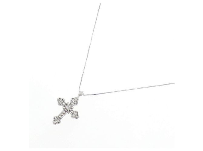 Autre Marque Collana di diamanti K14WG K10WG Argento - vista 2