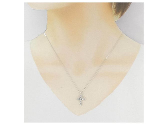 Autre Marque Collana di diamanti K14WG K10WG Argento - vista 6