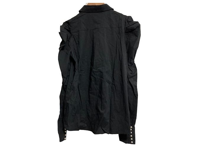 Autre Marque eimy istoire Bluse mit Puffärmeln Schwarz - Ansicht 3