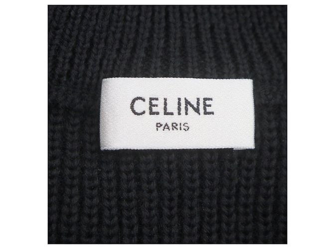 Camisola de lã preta Céline Preto - vista 7