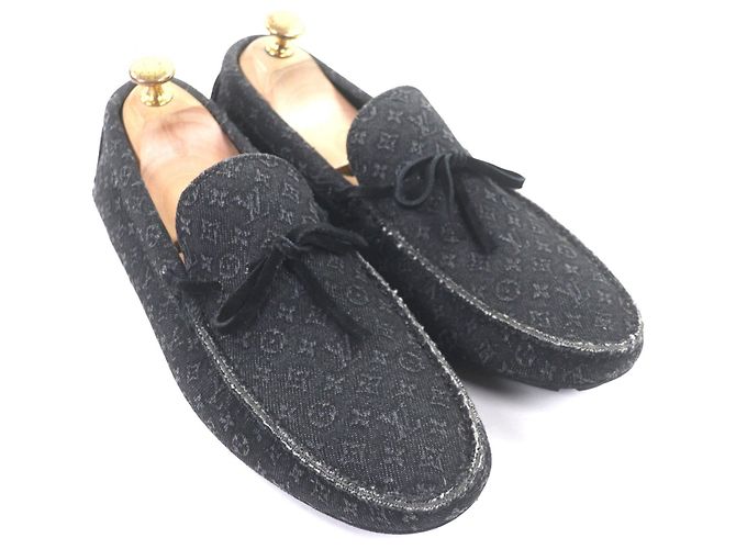 Zapatos de conducir Louis Vuitton Monogram Denim Negro - vista 2