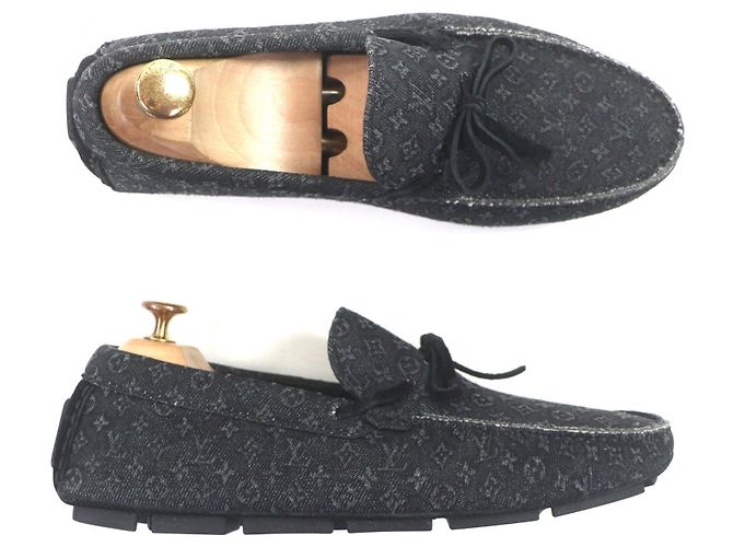 Zapatos de conducir Louis Vuitton Monogram Denim Negro - vista 3
