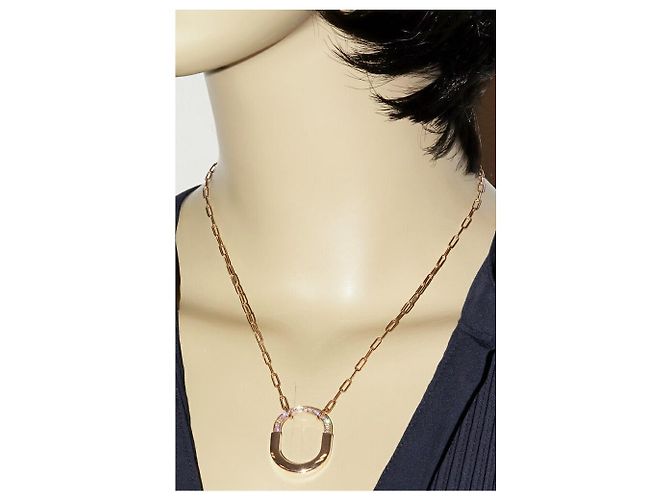 Tiffany & Co Collana con pendente Tiffany Lock Au750 con diamanti Rosa - vista 2