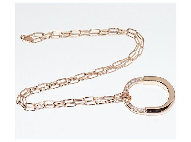 Tiffany & Co Collana con pendente Tiffany Lock Au750 con diamanti Rosa - vista 3