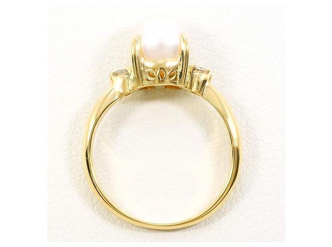 Autre Marque Anillo de Perlas y Diamantes Au750 Dorado - vista 2