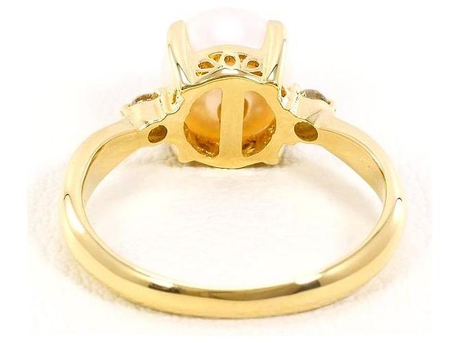 Autre Marque Anillo de Perlas y Diamantes Au750 Dorado - vista 3