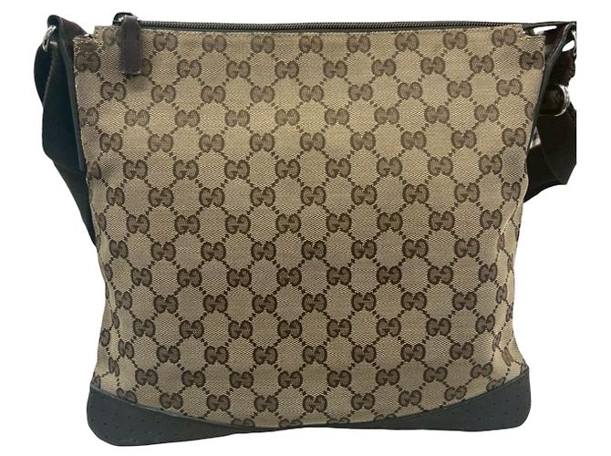 Gucci GG Canvas Leather Schultertasche Braun Beige - Ansicht 2