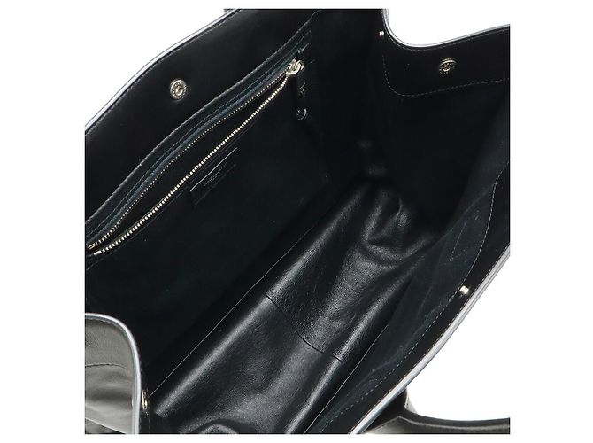 Yves Saint Laurent Saint Laurent Rive Gauche Leder 2-Way Tote Bag Schwarz - Ansicht 5
