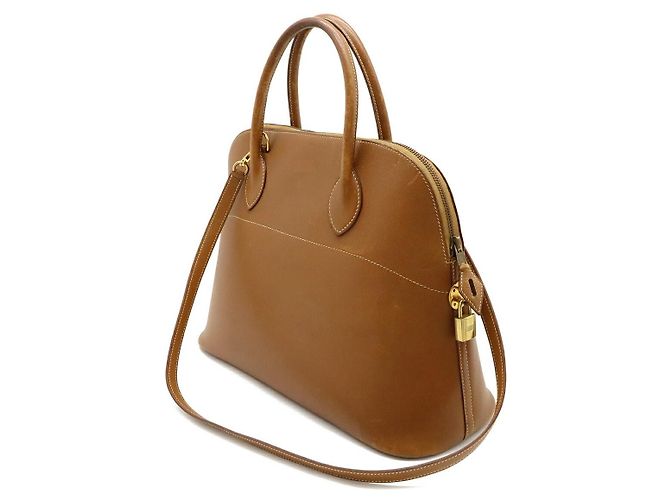 Bolso Hermès Bolide37 Courchevel 2way Castaño Dorado - vista 2