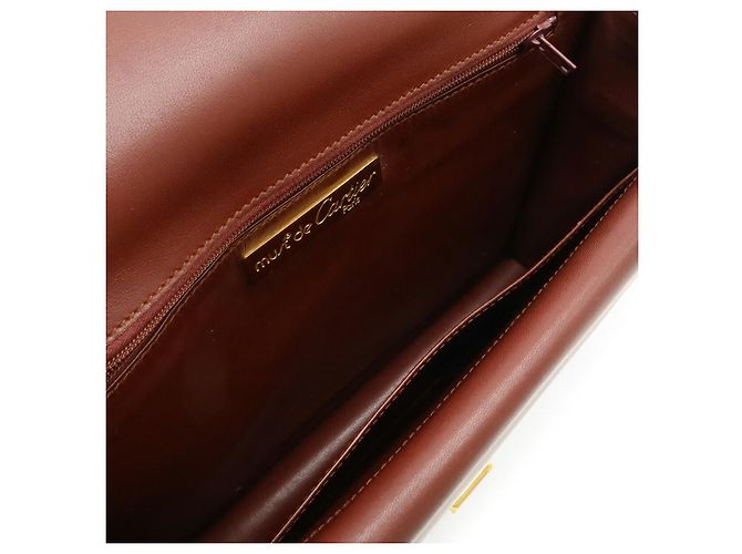 Borsa a tracolla in pelle Cartier Must Line Marrone Bordò - vista 6