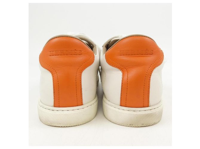 Hermès Baskets Hermes Quicker Calf Beige - vue 5