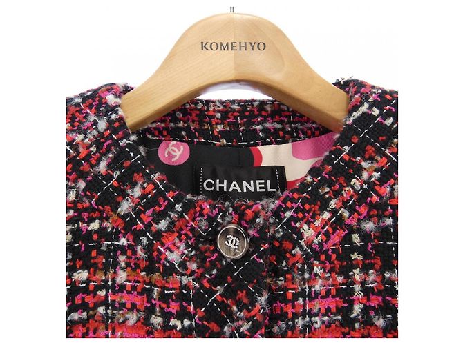 Cappotto Chanel LOOK52 Nero Rosa Rosso - vista 6