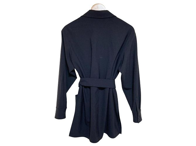 Max Mara Gürteljacket-Mantel Blau Marineblau - Ansicht 2