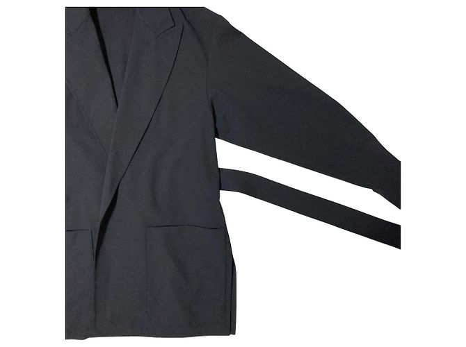 Max Mara Gürteljacket-Mantel Blau Marineblau - Ansicht 3