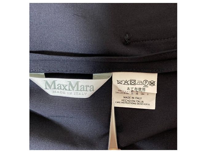 Max Mara Gürteljacket-Mantel Blau Marineblau - Ansicht 5