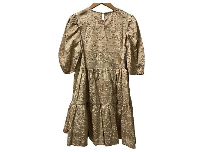 Autre Marque Vestido Fluffy Jacquard temporada Beige - vista 3