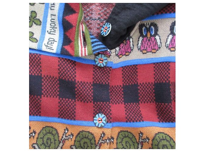 Autre Marque Abrigo largo de punto con estampado de cerdo Alberobello Multicolor - vista 5
