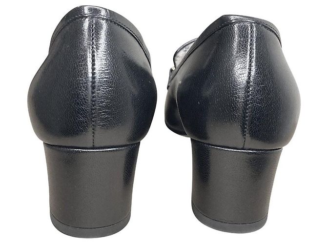 Décolleté mocassini Gucci Goatskin Feline Ginger Nero - vista 3