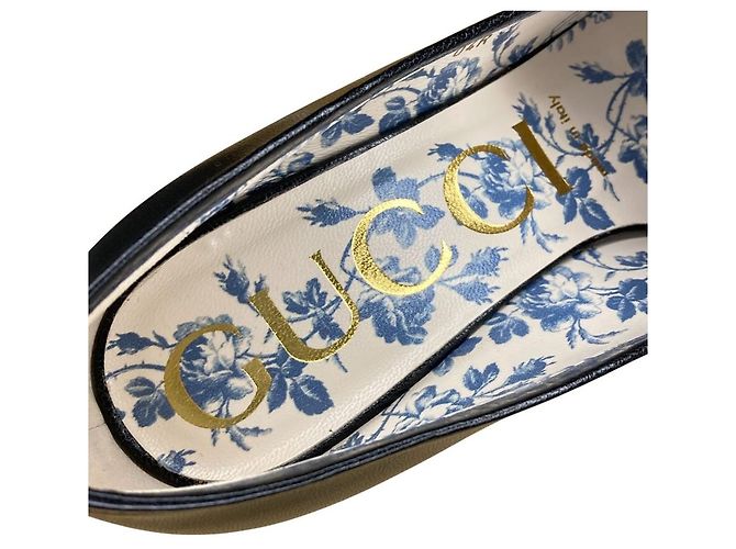 Décolleté mocassini Gucci Goatskin Feline Ginger Nero - vista 6