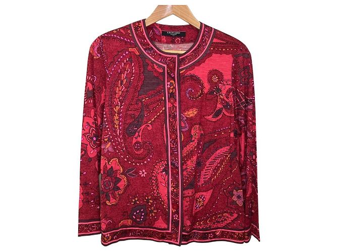 Leonard Fashion Flower Print No Collar Setup Red - view 3