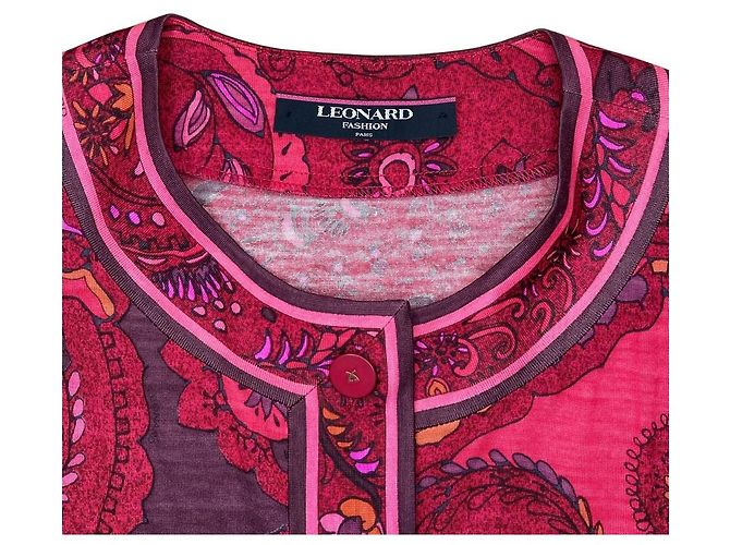 Leonard Fashion Flower Print No Collar Setup Red - view 7